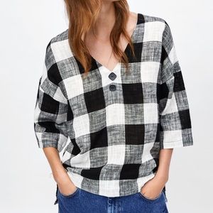 Zara Oversized Cotton Linen Blend Shirt NWOT
